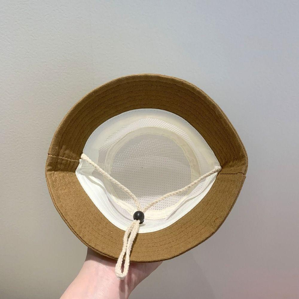 Cartoon Bear Fisherman Cap Mesh Kids Bucket Hat Cute Baby Sun Hat  Boy