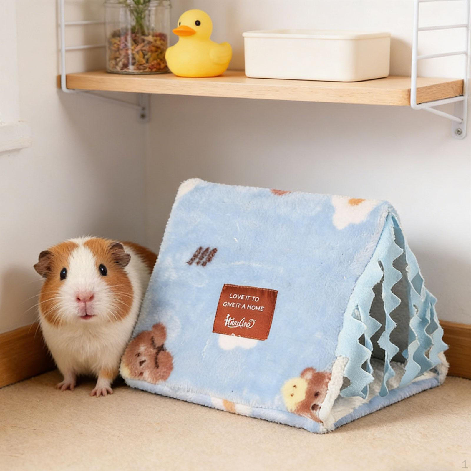 

Bunny Hideaway House, Guinea Pig Bed Small Animal Hideout for Mice, Pig, Hamster, Blue M