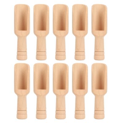 10pcs Wood Bath Salt Scoop Polished Surfaces Eco Friendly Salt Scoop Bath Scoop for Shower Room