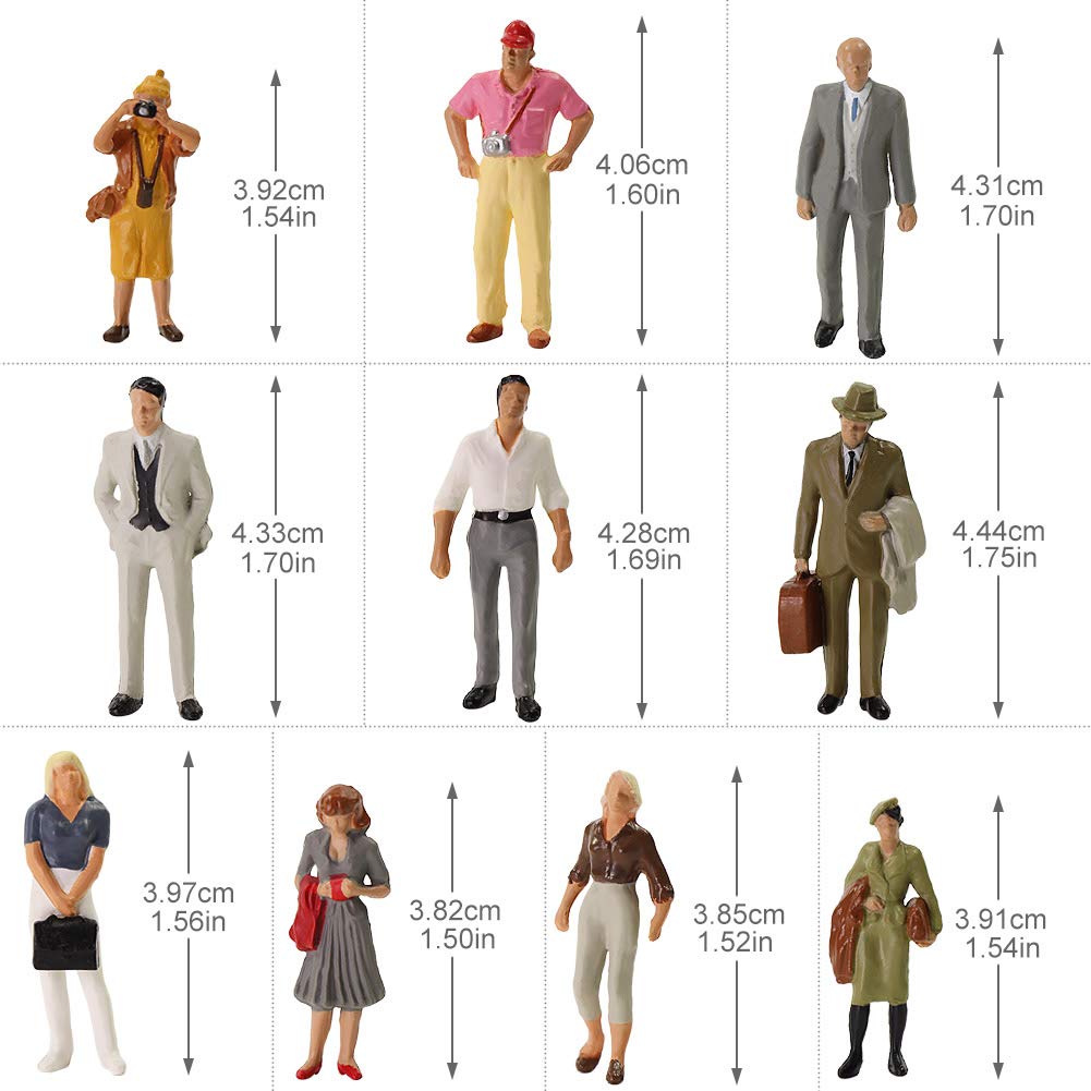 30pcs Diorama Collection Human Figures Figures Painted People Railway Model Building Model Diorama 143
