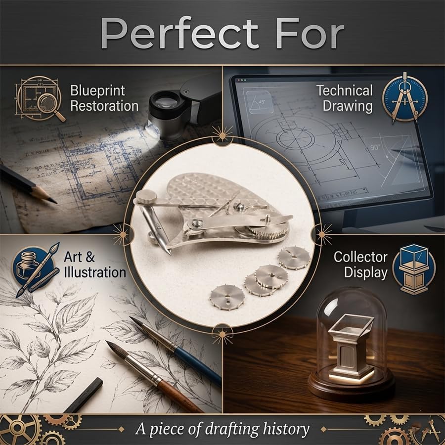 Set stilouri de punctare de precizie vintage Instrument de schițare Blueprint Set de creioane tehnice profesionale pentru desen