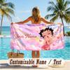 Custom Text Beach Towel, Soft Absorbent Swimming Multi-use TowelBetty Boop