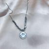 Women's S925 Sterling Silver Seashell Smiley Face Necklace - Trendy Winter Luxury, Simple & Versatile Clavicle Chain