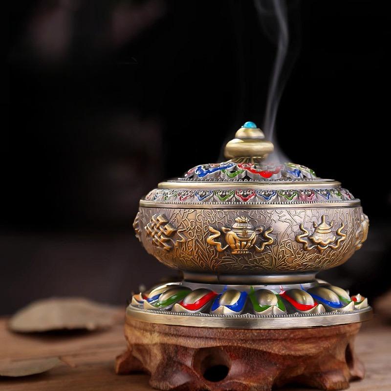Zen Alloy Incense Burner with Aromatherapy Home Fragrance SandalwoodCenser Elegant Home Decor for LivingRoomOffice Tea Ceremony