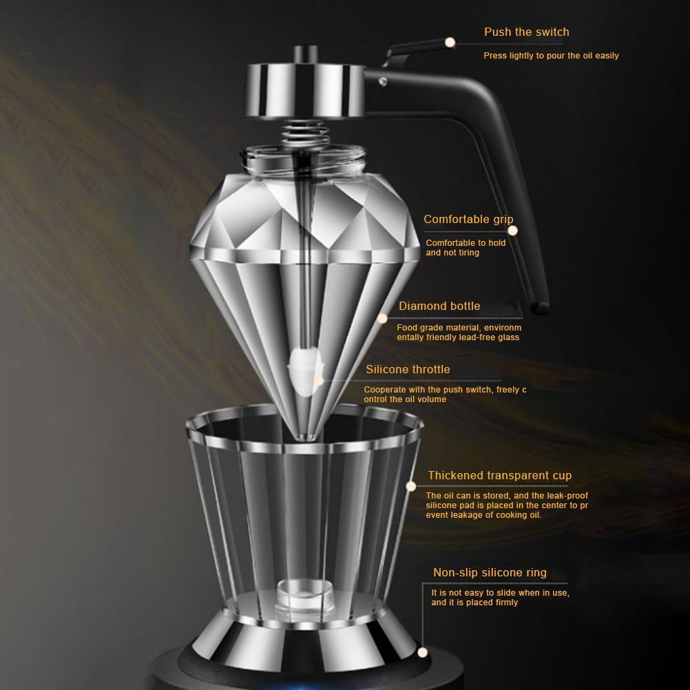 One Honey Syrup Dispenser for Easy Pouring of Seasonings. Glass Dustproof, One Button Press, Multi Purpose Kitchen
