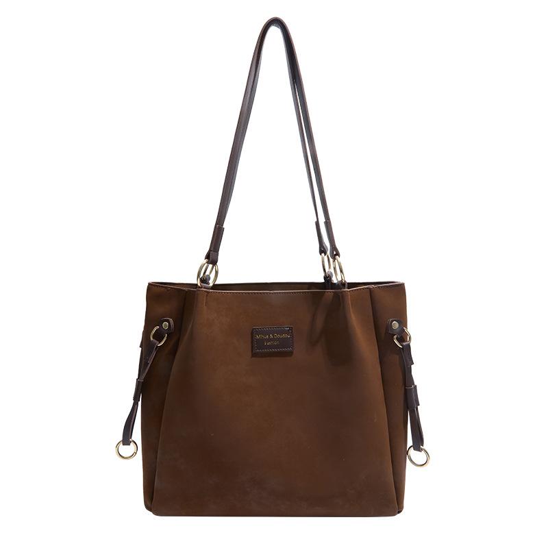 Large-capacity bag women's 2025 new autumn and winter high-end retro work commuter tote bag going out shoulder bag