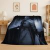 Templar Knight Dark Cavalier Crusaders Cartoon Flannel Blanket Soft Throw Blanket for Bedroom Living Room Bed Picnic Nap Cover