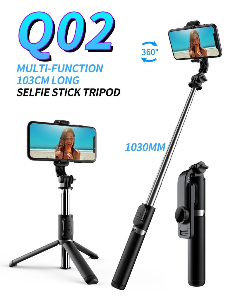 Aluminum Alloy Bluetooth Anti-Shake Retractable Selfie Stick & Tripod for Live Broadcast.