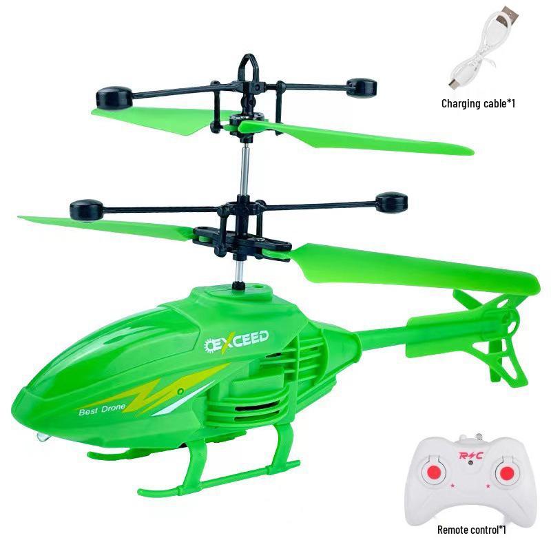 Rechargeable Remote Control Induction Helicopter Toy with Lights - Drop-Resistant Hovering Aircraft