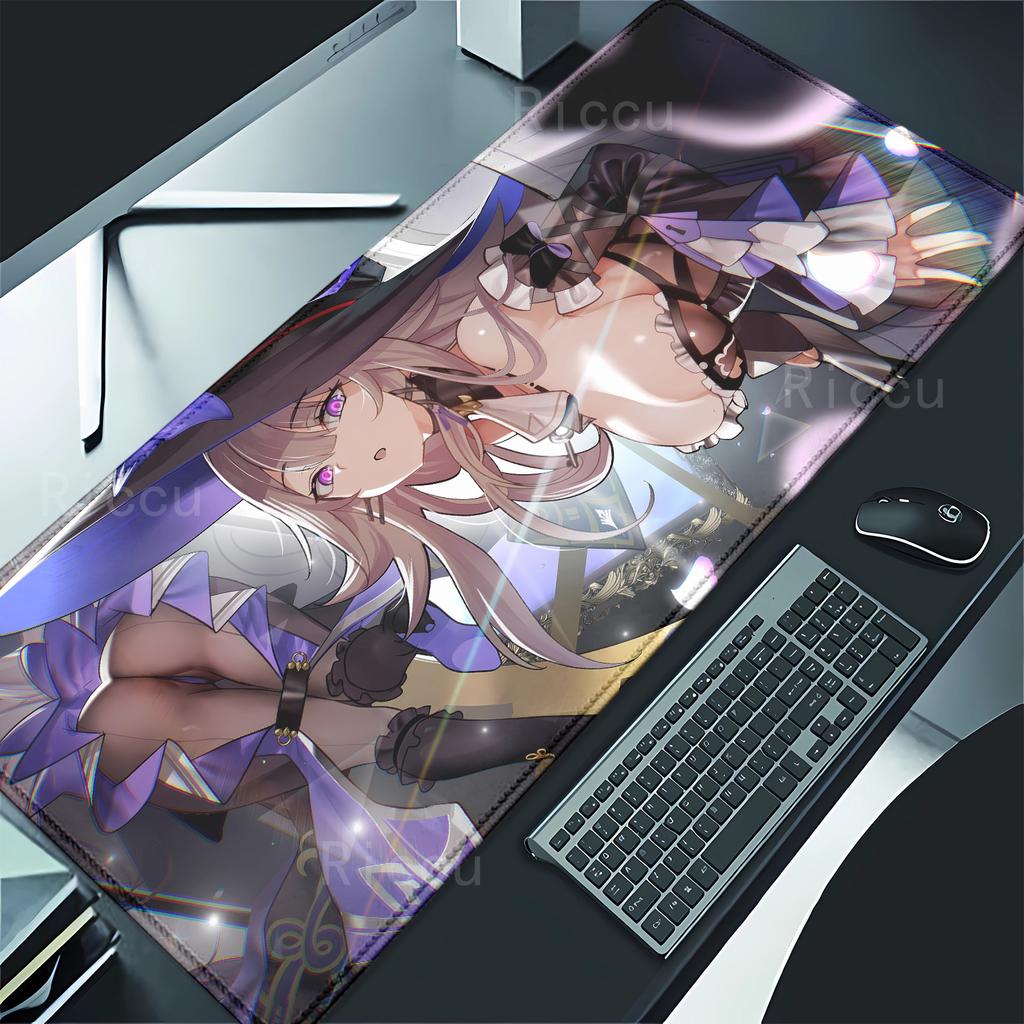 The Herta Honkai Star Rail teclado mouse pad Large Gaming mousepad Office Table Accessories Nonslip Mausepad overlock Desk Mat