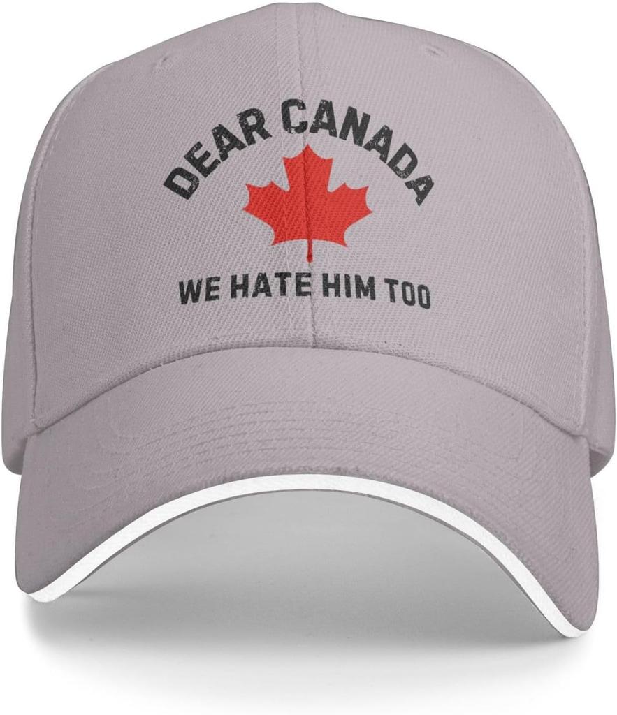 Dear Canada We Hate Him Too Maple Leaf Baseball Cap Polyester Adult Adjustable Outdoor