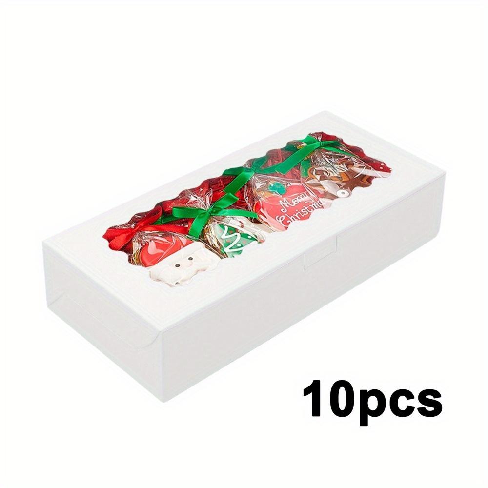 

10 шт. Коробки для печенья, коробки для выпечки с окошком, коробки для шоколада, клубники, пончиков, подарочная упаковка, коробки для дней рождения, вечеринок, фестивалей 10pcs white