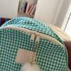Plaid Backpack Campus Student Schoolbag Nylon Large Capacity Backpack