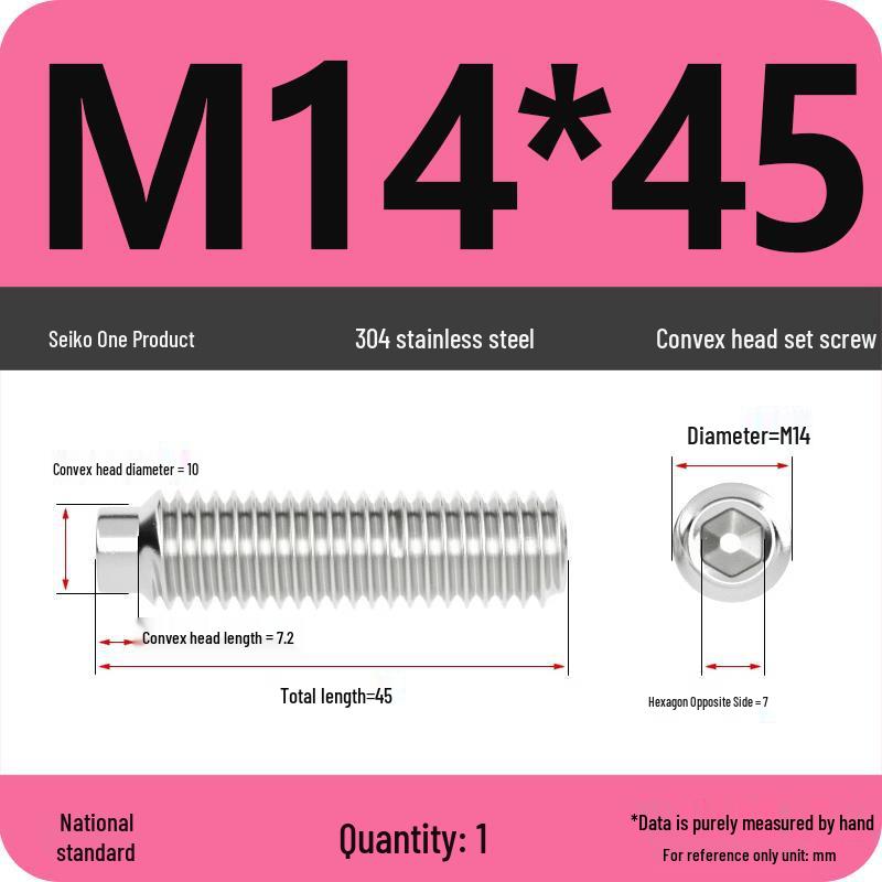 304 Stainless Steel Cup Point Grub Screw - Sizes M3 To M10