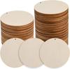 10 Unfinished Wooden Round Tags with Holes for DIY Christmas and Party Decorations