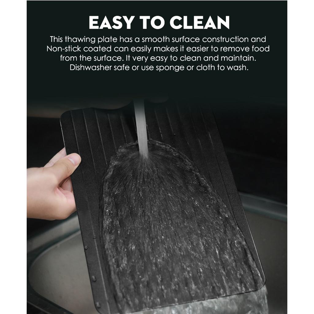 Meat Fruit Fast Defrosting Plate Food Grade Natural Safe and Odorless Defrosting Tray Recess Design for Liquid Drainage