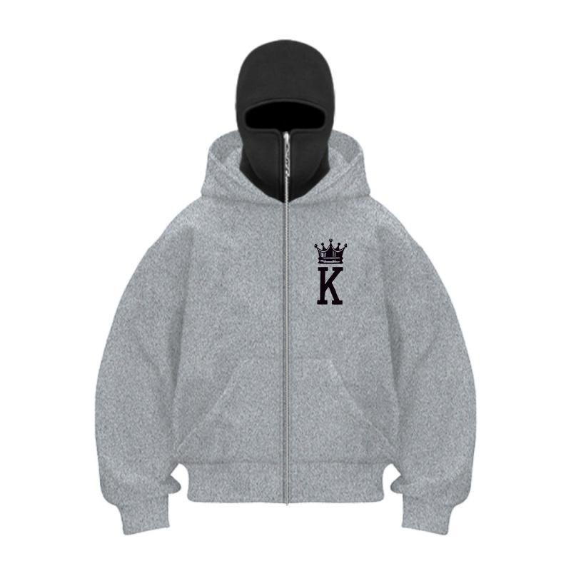 

Мужская мода Готический стиль Свободный свитер на молнии Ниндзя с двойным капюшоном Осенне-зимняя мода Панк-стиль 3XL