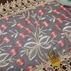 Lace Table Runner Floral Embroidery Fabric Rustic Table Runners Elegant Chic Table Transparent Cover for Home Dining Room Tabletop Decor Wedding