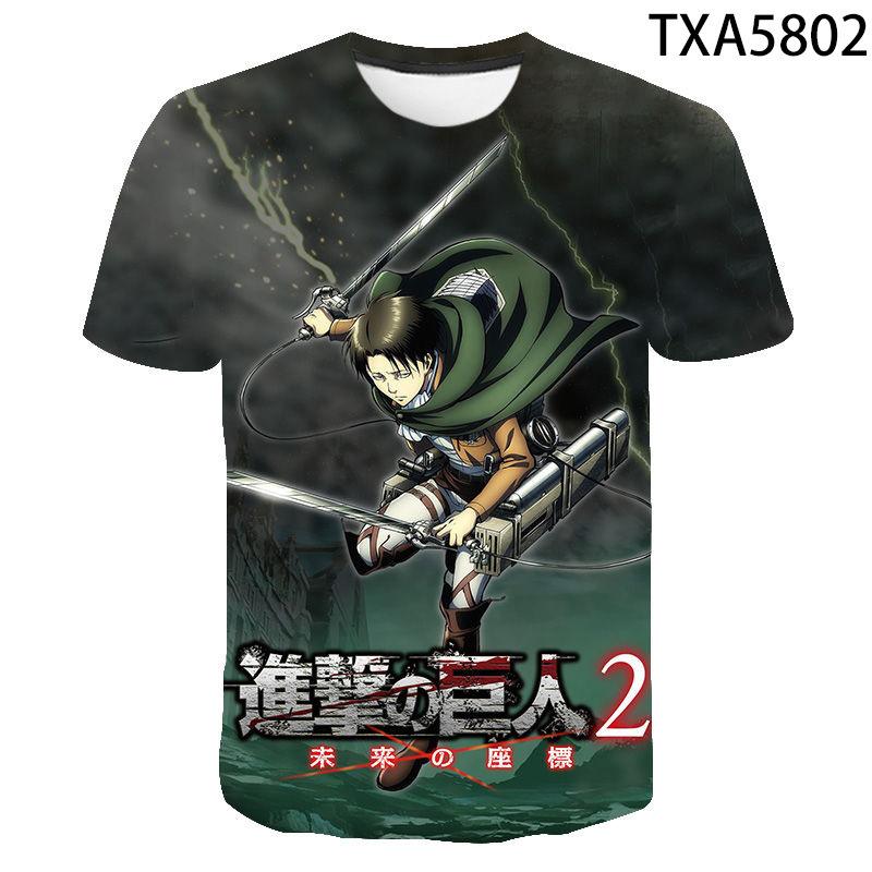 Attack on Titan 3D Digital Print T-Shirt for Men Boys, Anime Graphic Tee, Breathable Polyester Short Sleeve, Casual Streetwear Tops