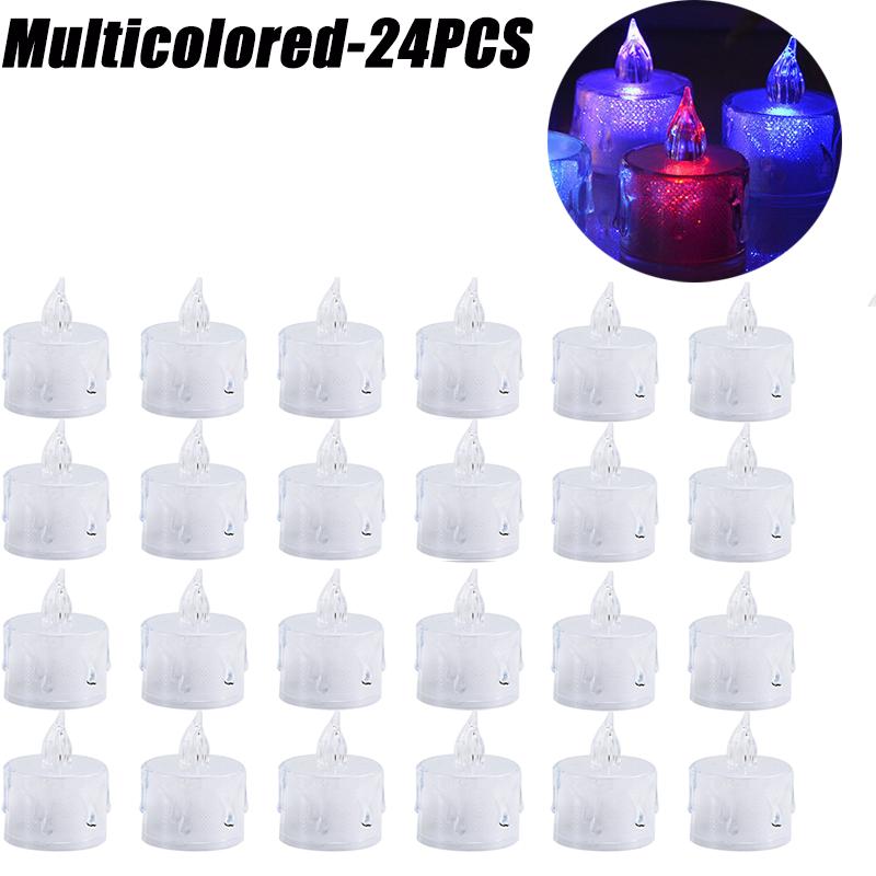 LED Flameless Pillar Candles Realistic Flickering Plastic Candle Night Light for Home Party Wedding Christmas Halloween Decor