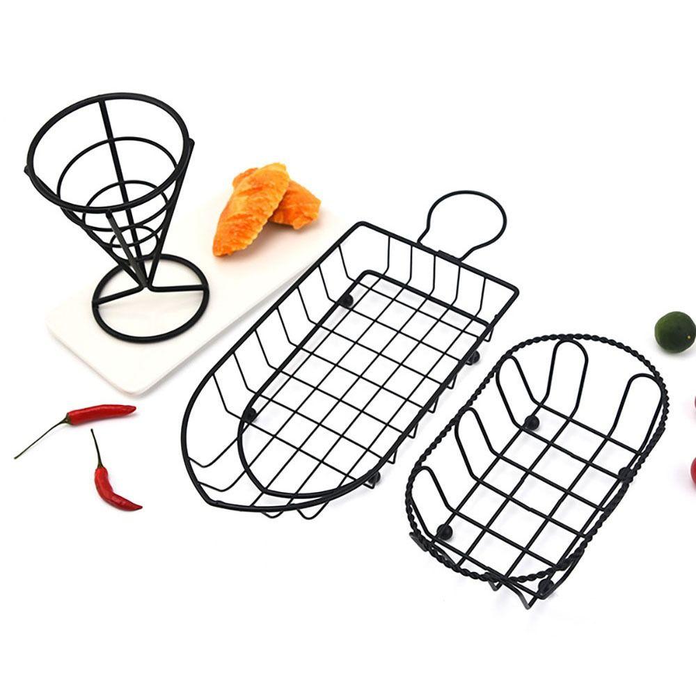 1Pcs with Handle Frying Tray Home BBQ Kitchen Tool French Fries Holder Durable Fryers Basket