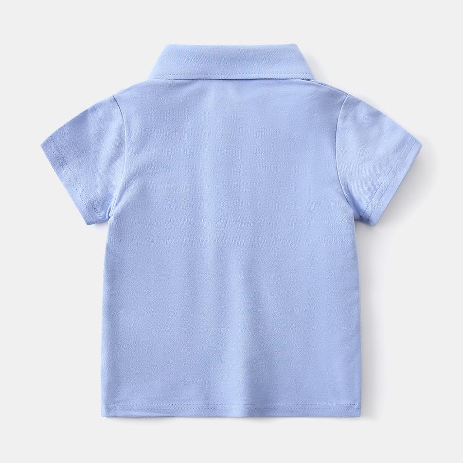 Polo de Manga Curta Estilo Coreano para Crianças - Camiseta de Algodão de Verão para Meninos