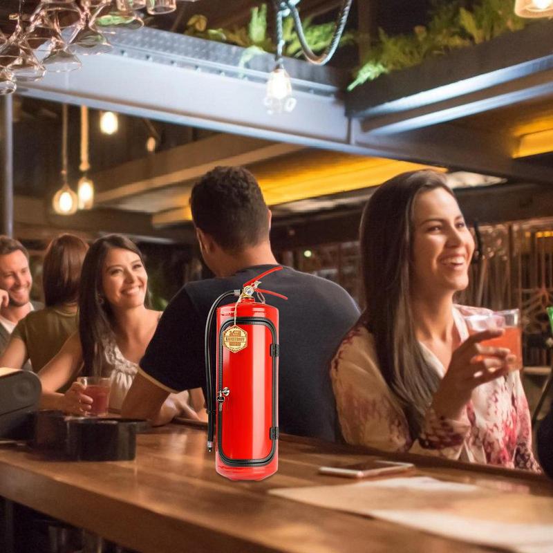 Fire Extinguisher Shape Wine Box Ornaments Fire Extinguisher Mini Bar Wine Cabinet Storage Decoration Metal Organizer Box