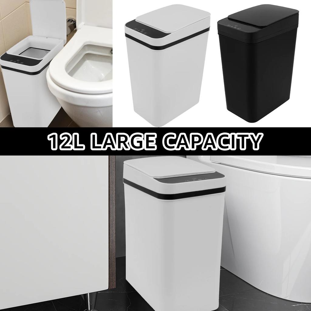 12L Automatic Sensor Trash Can Touchless Infrared Motion Sensor Smart Trash Can for Kitchen Bathroom Waterproof Wastebasket