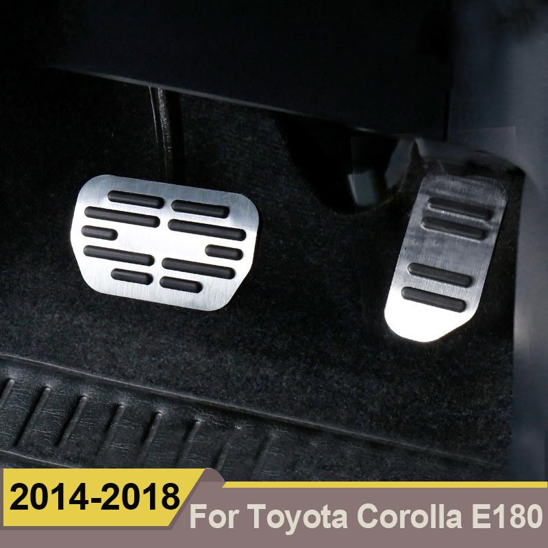 Aluminum Alloy Car Foot Pedal Accelerator Brake Pedals Cover For Toyota Corolla E160 E170 E180 2014-2016 2017 2018 Accessories