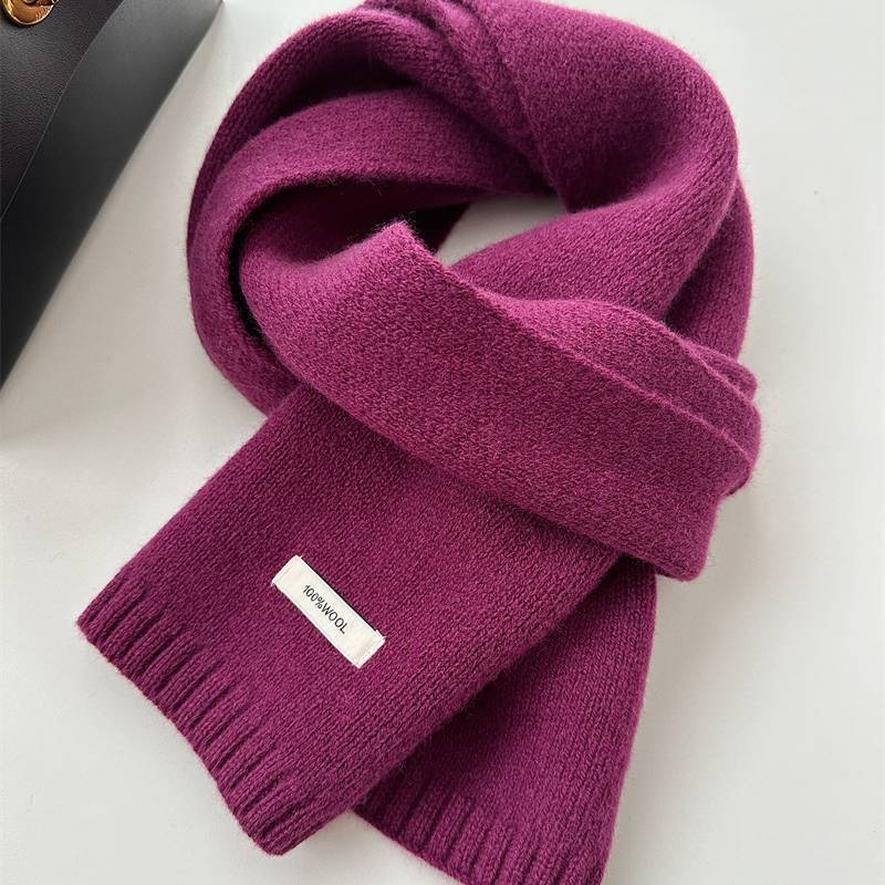 Scarf For Men And Women Solid Color Design Knit Winter Accessory