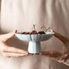 Ceramic Household Fruit Plate Chinese High-footed Refreshment Plate Small Coffee Table Snack Plates Retro Dried Fruit and Nut