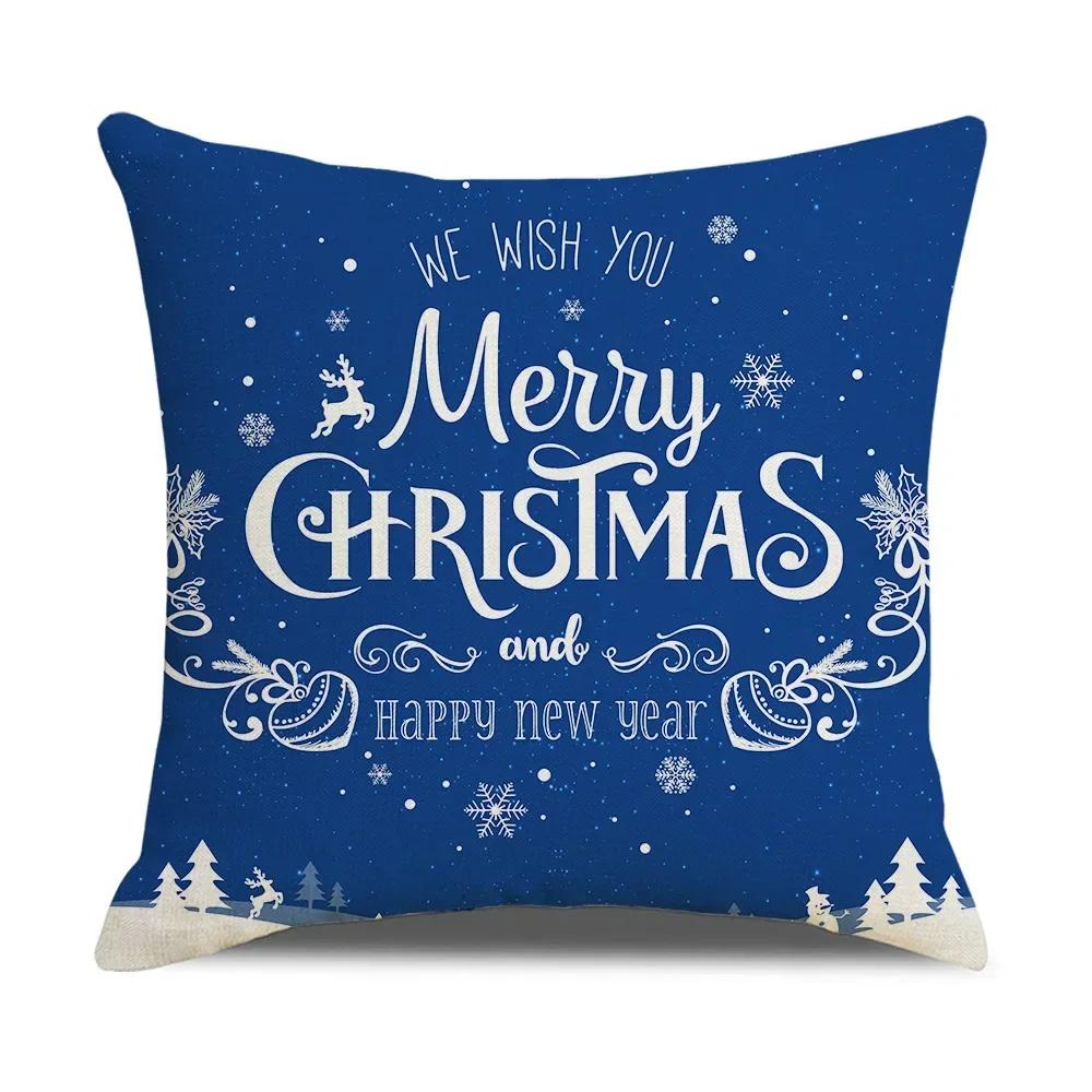 Xmas Cushion Cover Pillowcase Holiday Decor Christmas Pillow Covers Antler Bear Snowflake Christmas Tree Pillow Case