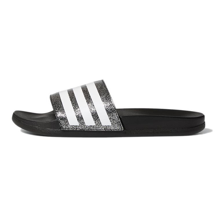 Adidas Abrasion Resistant Abrasion Resistant Low top Kids' Slippers Black White Kids' FY8836