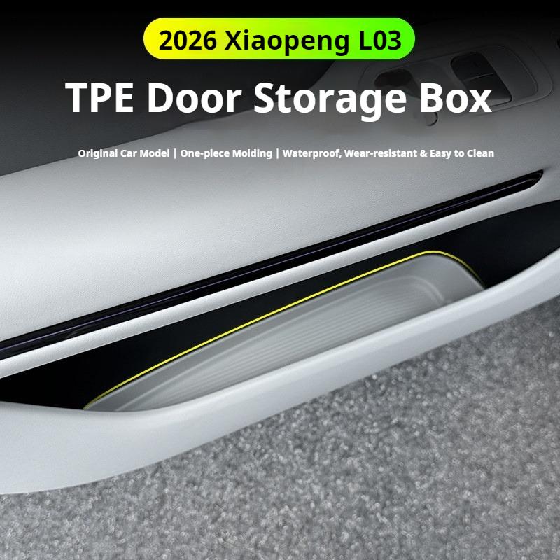 For Xpeng MONA L03 2026 TPE Door Lower Storage Box Waterproof Door Slot Organizer Tray Interior Car Accessories