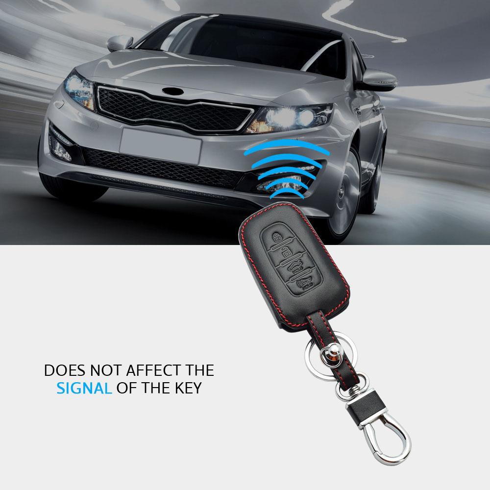 Leather Car Key Cover Bag Remote Fobs Case For Hyundai Veloster Sonata Solaris Elantra Ix35 I30 Kia Soul Sportage Sorento Forte