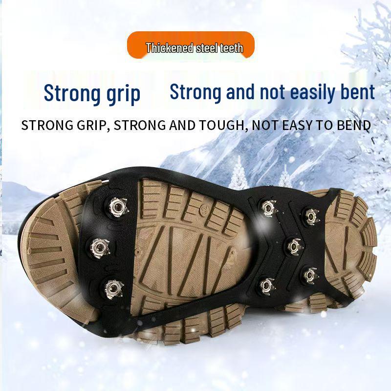 Non-Slip Ice Crampons for Winter Outdoor Activities: Ideal for Mountaineering, Climbing, Ice Fishing, and Snow Boot Soles Spikes