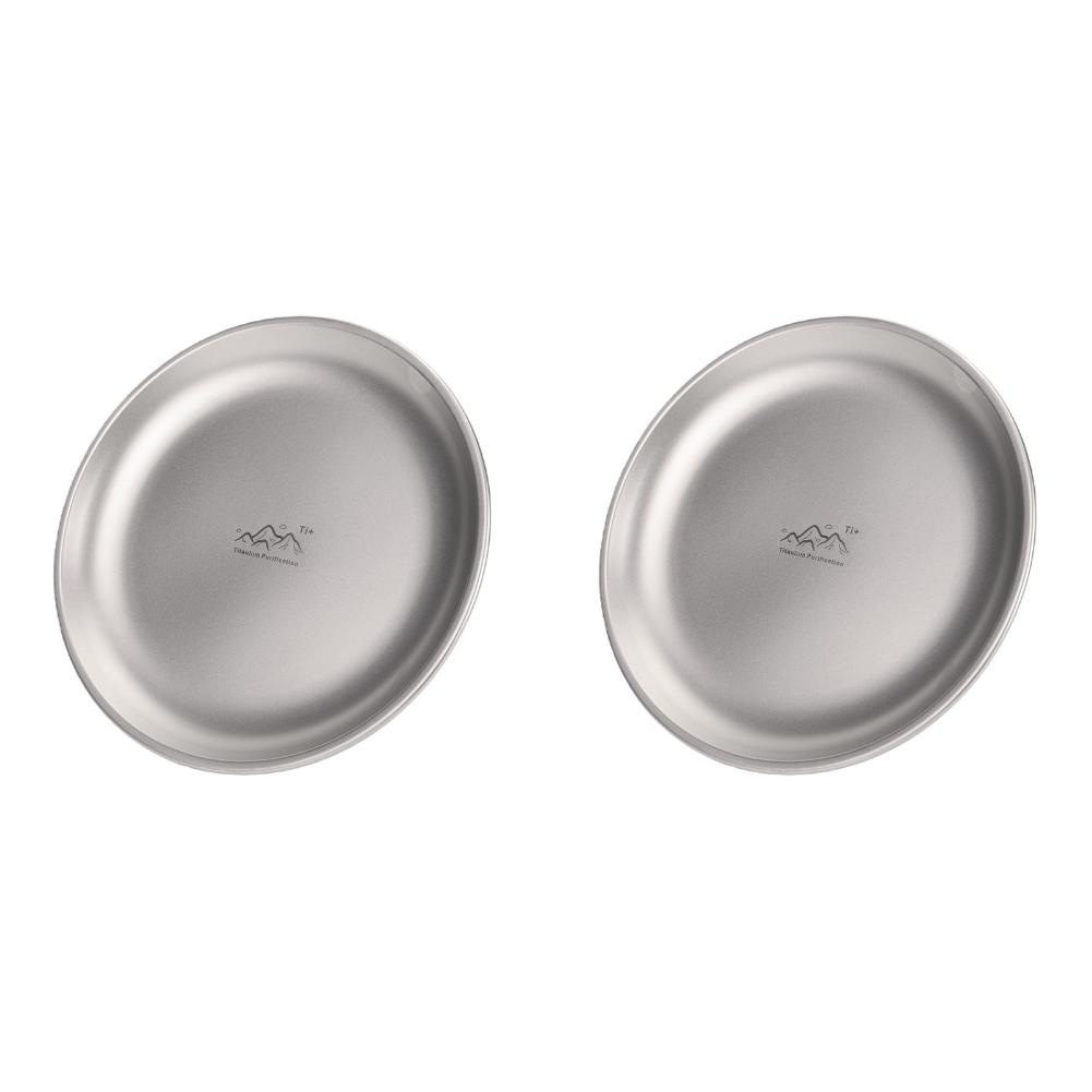 1-3Pcs 14/17/20CM Titanium Purification Plate Backcountry Dinnerware Rust Proof Stackable Camping Tray Outdoor Fruit Salad Dish