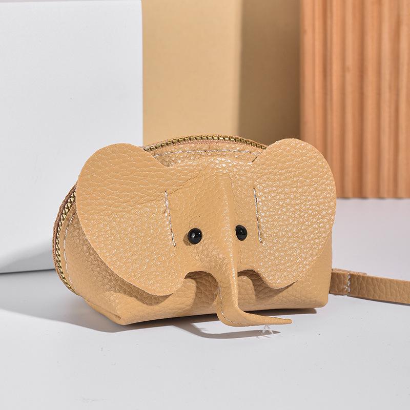New Women's Elephant Coin Purse Keychain - Fashionable Card Holder & Lipstick Storage