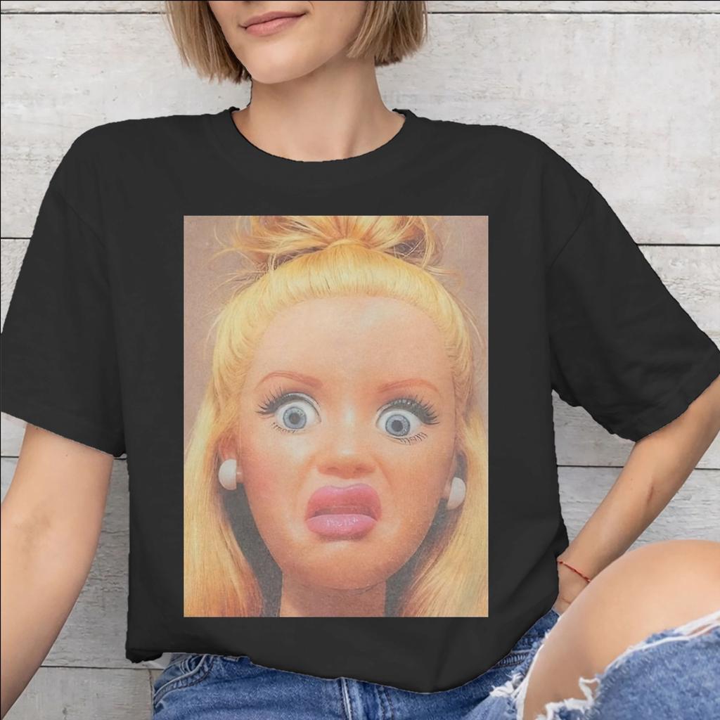 Disgusted Face Meme Doll Babe Graphic Print T Shirt Unisex Unisex Pure Cotton Tee Shirt Clothing