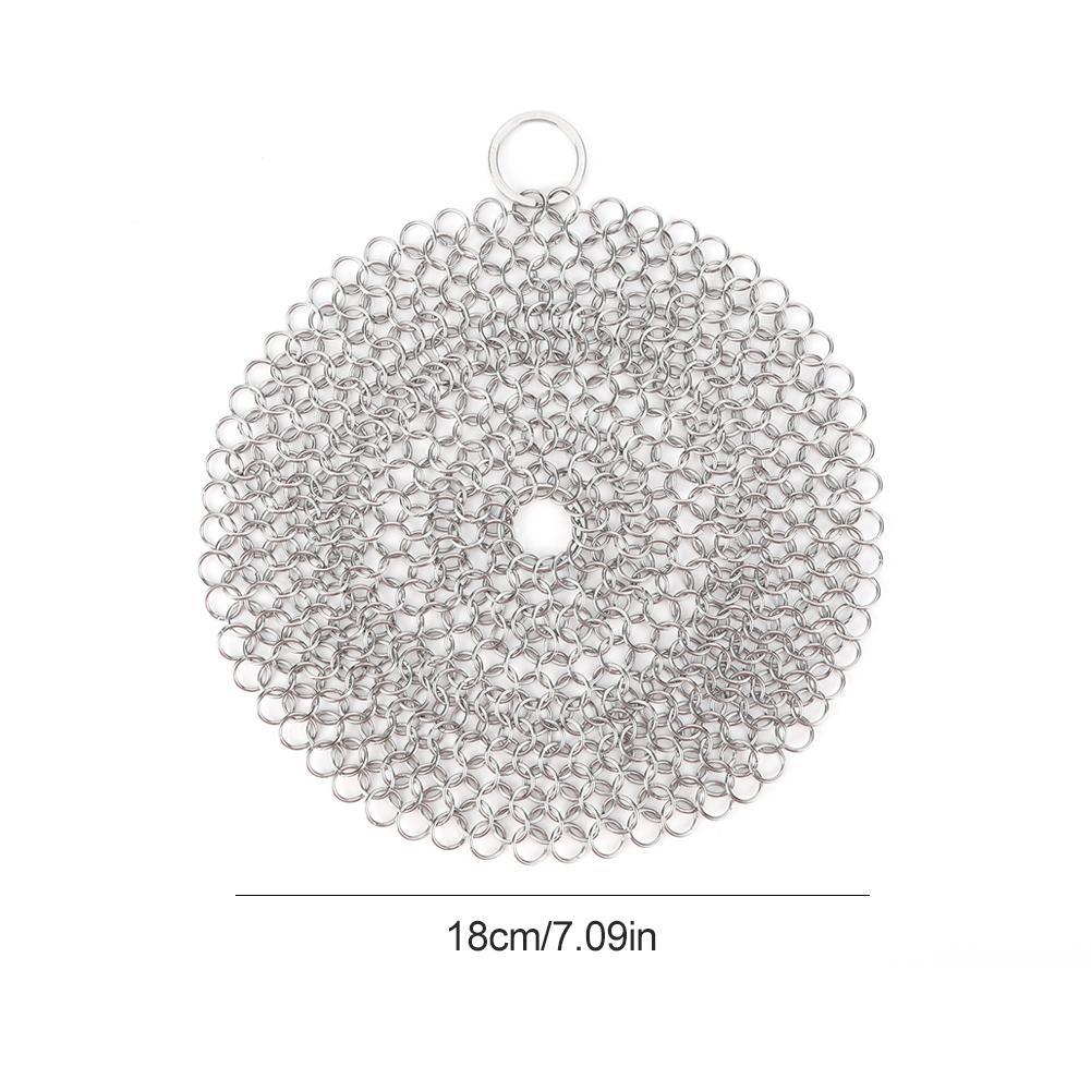 316 Stainless Steel Cast Iron Cleaner Chain Mail Scrubber Brush Pan Net Home Cookware Kitchen Tool Clean Kitchen Small Items