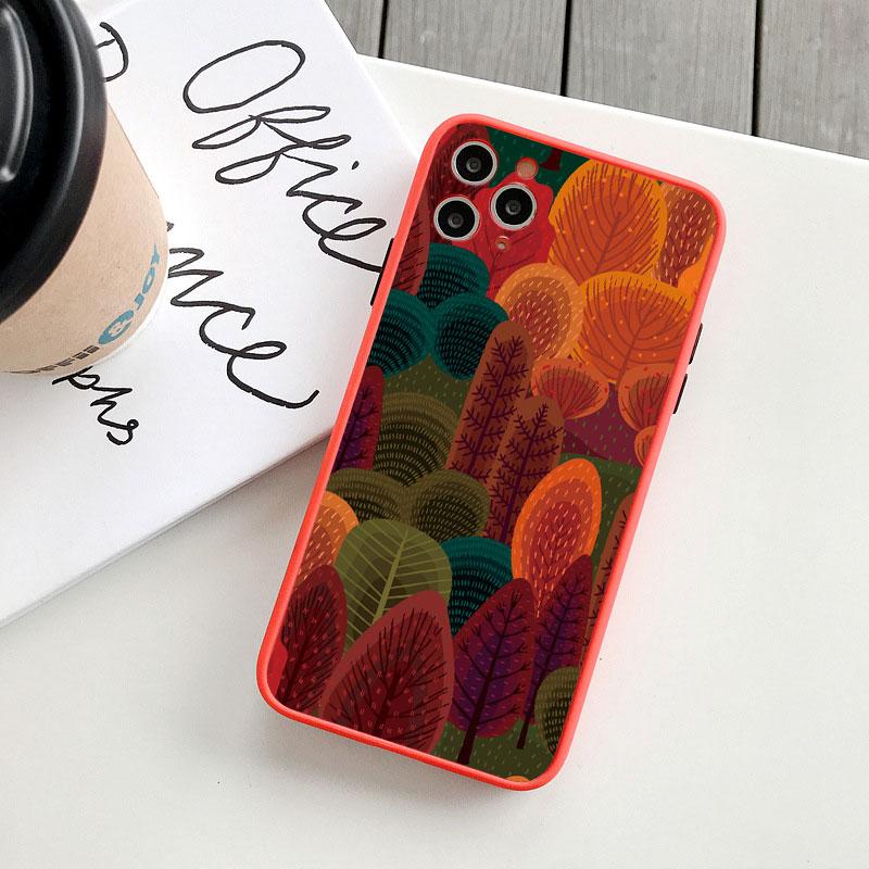 

Colorful Tropical Forest Leaves Trees Hand Printed Phone Case For iphone 7 8 Plus SE 2020 11 12 13 14 Pro Max X XS XR Back Cover iphone11 Pro(5.8 )