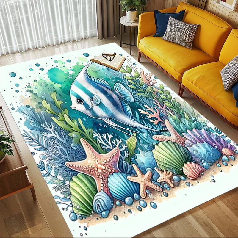 Ocean Marine Pattern Area Rug, Office Carpet Indoor Outdoor Entrance Doormat, Non-Slip Soft And Comfortable, Living Room, c122079