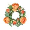 Artificial Rose Flower Candle Wreath Valentine's Day Candle Stand Rings for Pillars Wine Bottle Wedding Decoration