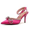 Fashion 2024 New Fashion Women Pumps Women Crystal Bowknot Shoes Dress Summer High Heels Soft Party Prom Glitter Rhinestones Woman Shoes