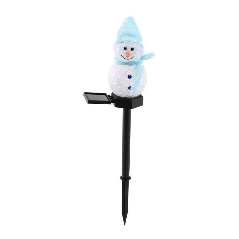 ABWR-Snowman Solar Lights Christmas Solar Powered LED Snowman Light Decor Outdoor Garden Stake Lamps Xmas синий