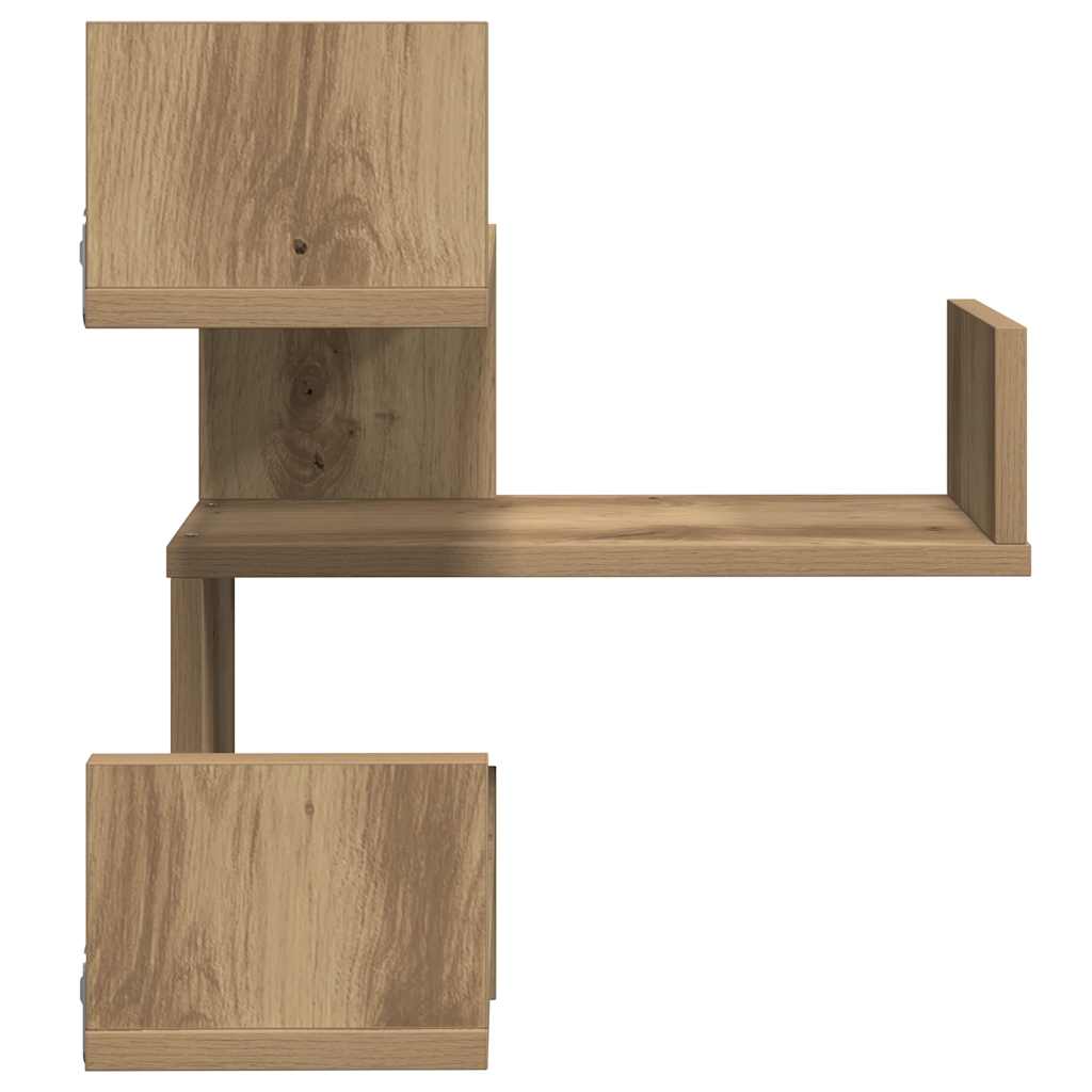 Vintage wooden corner shelf, creative design irregular wall shelf, artistic wall-mounted decorative storage rack, 40x40x49,5 cm