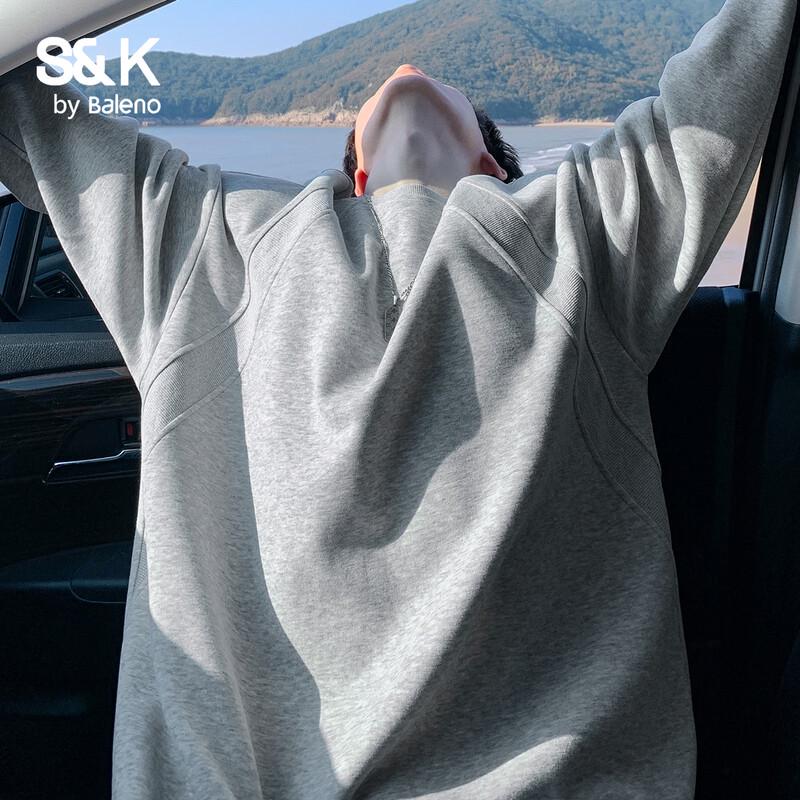 Baleno Men's S&K Series Pure Color Raglan Sweatshirt