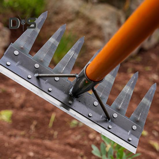 Gardening Weeder Puller Rake Heavy Duty Steel Outdoor Garden Lawn Farm Soil Loosening Weed Remover Weeding Uprooting Hand Tools
