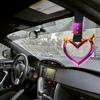 1PCS New JDM Tsurikawa Handle Ring Heart Train Bus Hand Strap Styling Drift Charm Car Warning Tow Strap Hook Sticker