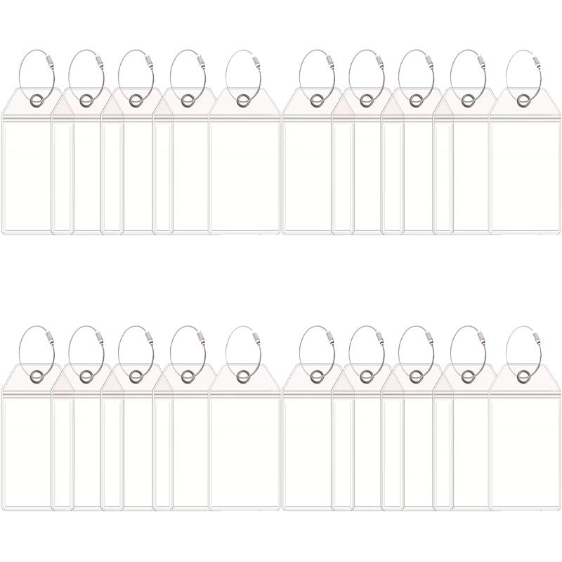 5-25PCS Transparent Cruise Luggage Tags PVC Waterproof Travel Baggage Labels With Loops Keyring Holders For Easy Identification